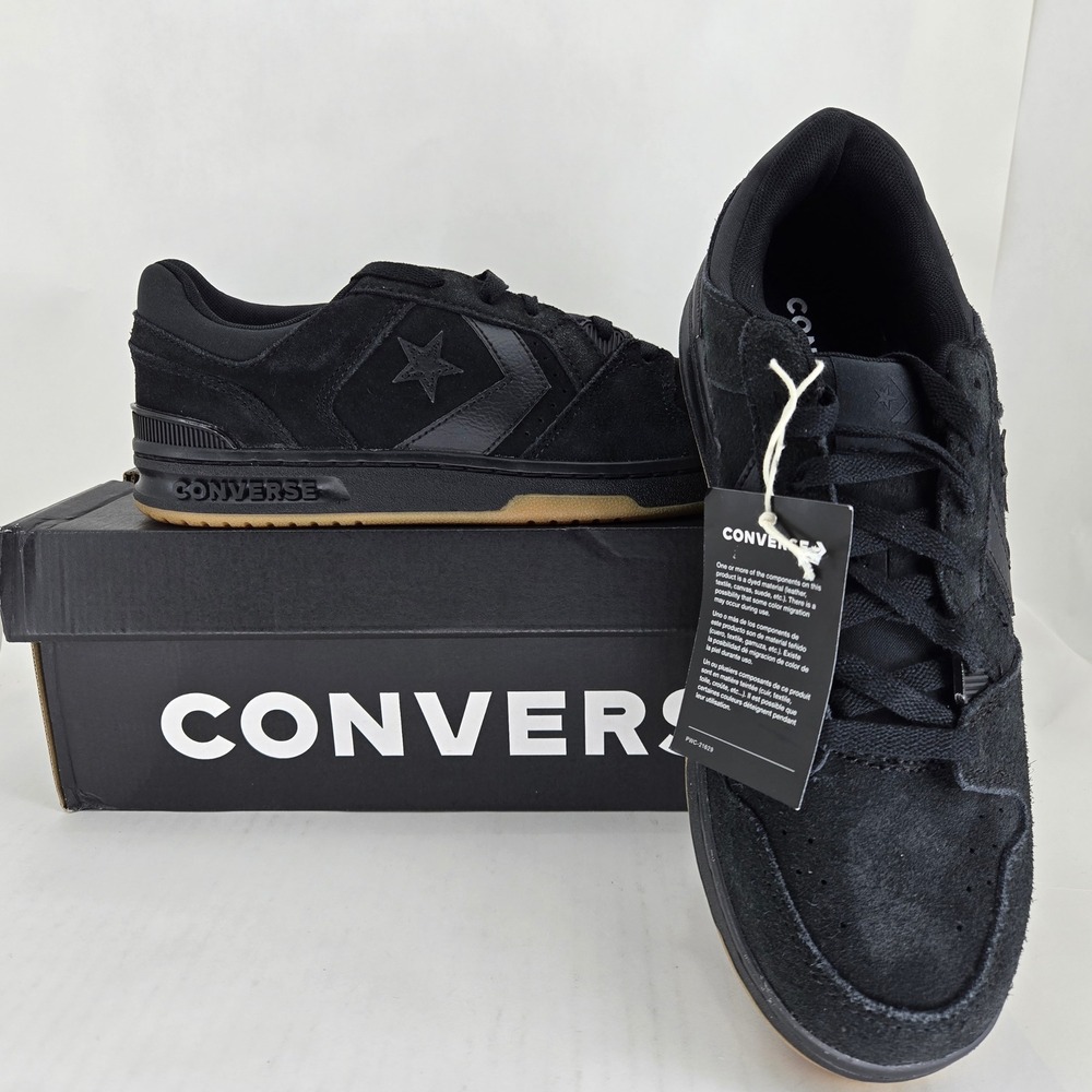 Converse CL98 Ox Black Suede Mens 10 Gum Sole Low Top Sneakers A14182C NEW